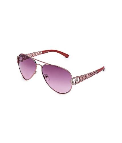 Accesorii femei guess chain-link aviator sunglasses rose gold
