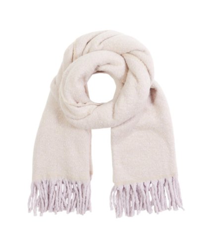Accesorii femei madewell textured solid with contrasting fringe scarf dried straw