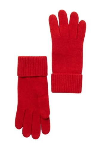 Accesorii femei portolano cashmere ribbed gloves fire red