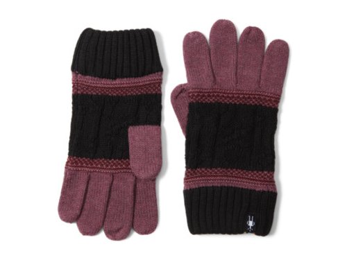 Accesorii femei smartwool popcorn cable gloves black cherry