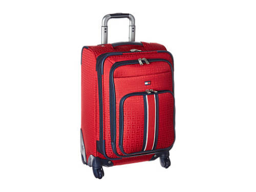 Accesorii femei tommy hilfiger classic signature 21quot jacquard suitcase red