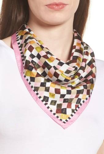 Accesorii femei tory burch prism geo silk neck scarf zala pink