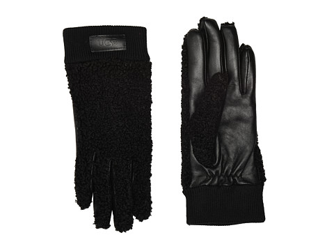 Accesorii femei ugg knit cuff sherpa tech gloves black