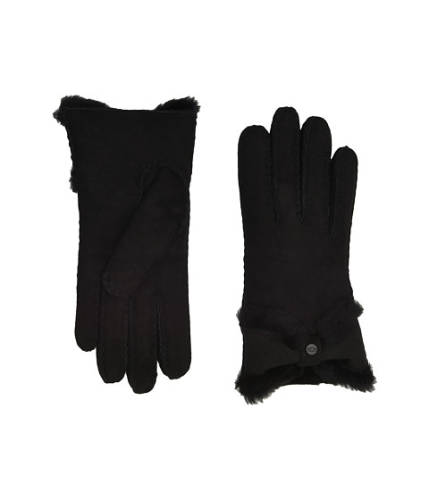 Accesorii femei ugg water resistant sheepskin turned bow gloves black