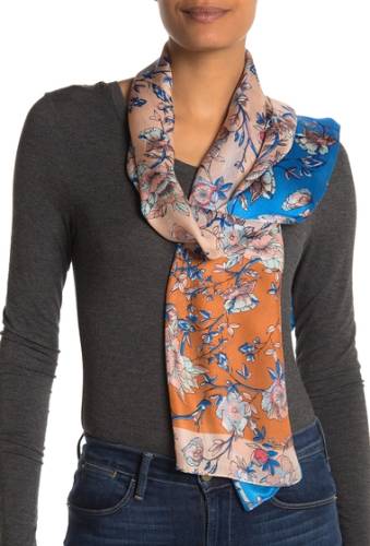 Accesorii femei vince camuto colorblock floral silk oblong scarf canyon