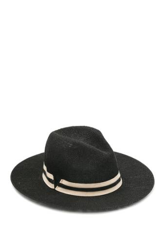 Accesorii femei vince camuto grosgrain faux leather band packable panama hat black