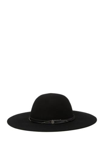 Accesorii femei vince camuto satin chain band wool floppy hat black