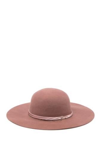 Accesorii femei vince camuto satin chain band wool floppy hat wood-rose