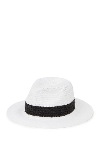 Accesorii femei vince camuto solid straw raffia panama hat white
