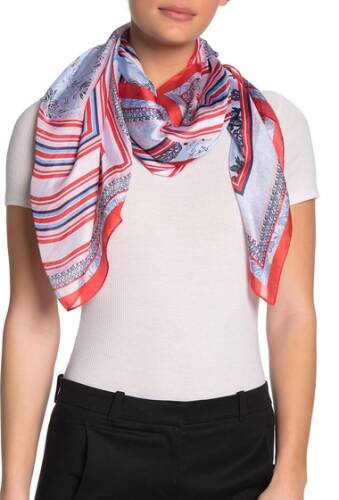 Accesorii femei vince camuto stripe patch print scarf blue