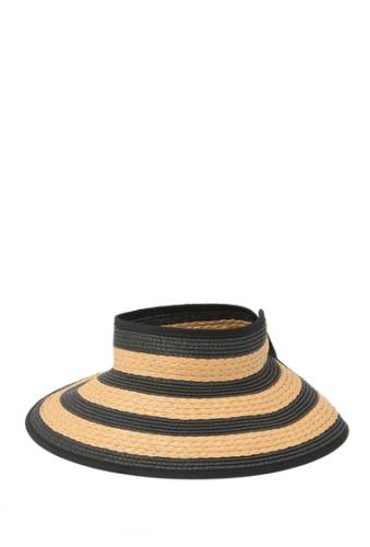 Accesorii femei vince camuto textured straw striped roll-up visor tan