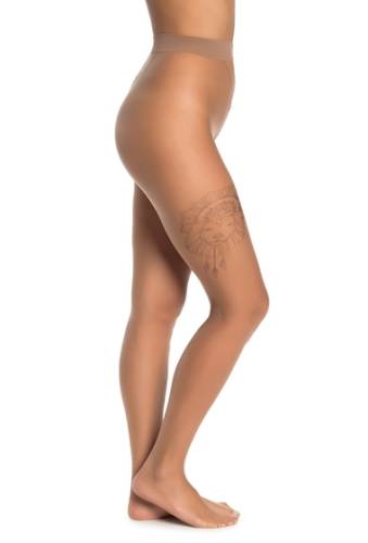 Accesorii femei wolford melina ink lion print tights caramel