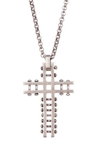 Bijuterii barbati steve madden cross rolo chain necklace silver