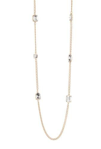 Bijuterii femei 14th union long crystal chain necklace clear- gold