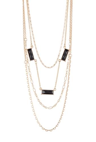 Bijuterii femei 14th union pre-layered crystal chain necklace black- gold