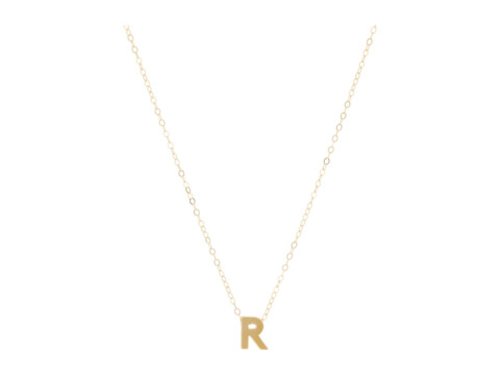 Bijuterii femei able letter charm necklace r gold-filledvermeil