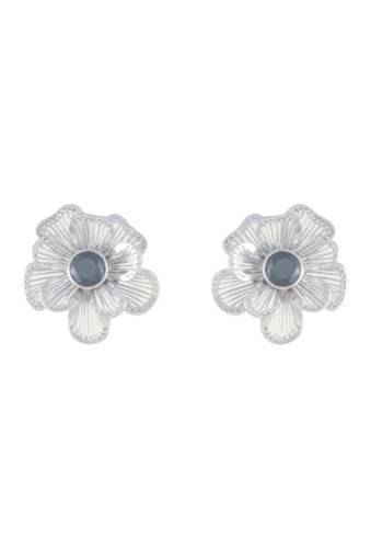 Bijuterii femei adami martucci sterling silver black onyx floral stud earrings sterling silver