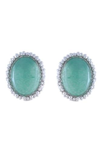 Bijuterii femei adami martucci sterling silver green adventurine oval stud earrings sterling silver