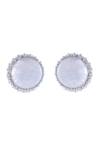Bijuterii femei adami martucci sterling silver rose quartz button stud earrings sterling silver