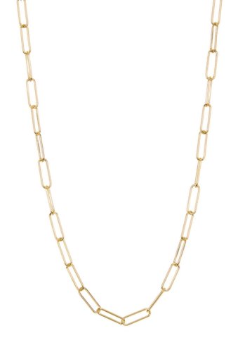 Bijuterii femei adornia 14k gold plated sterling silver paper clip necklace yellow