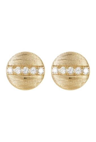 Bijuterii femei adornia 14k gold plated swarovski crystal accented coin stud earrings yellow
