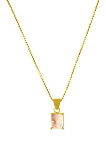 Bijuterii femei adornia 14k yellow gold vermeil baguette-cut moonstone pendant necklace white