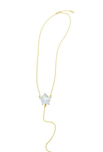 Bijuterii femei adornia 14k yellow gold vermeil star-cut moonstone y-necklace white