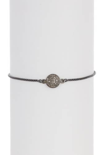 Bijuterii femei adornia black rhodium plated sterling silver pave diamond disc slide bracelet silver