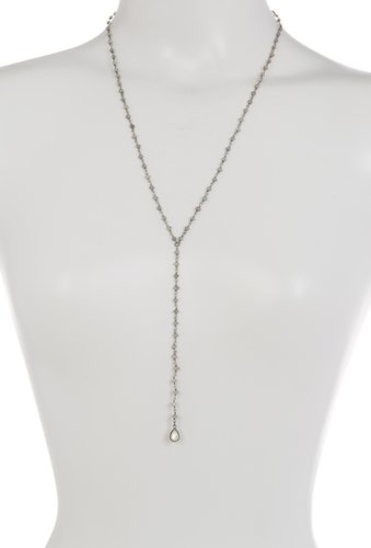 Bijuterii femei adornia sterling silver labradorite rosary pendant necklace gray