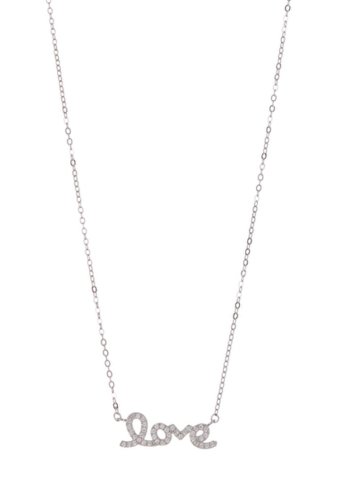 Bijuterii femei adornia sterling silver pave crystal cursive love pendant earrings 2-piece set silver