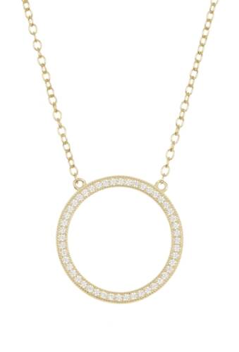 Bijuterii femei adornia sterling silver pave open circle pendant necklace yellow