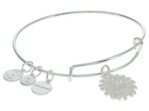 Bijuterii femei alex and ani 3-d daisy bracelet shiny silver