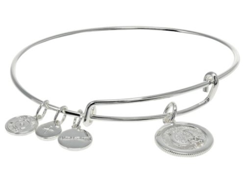 Bijuterii femei alex and ani horseshoe and clover bracelet shiny silver