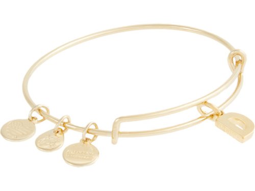 Bijuterii femei alex and ani initial d iii bangle bracelet shiny gold
