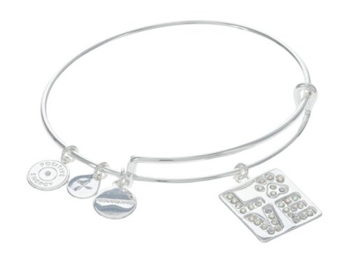 Bijuterii femei alex and ani love pave paw print bracelet silver