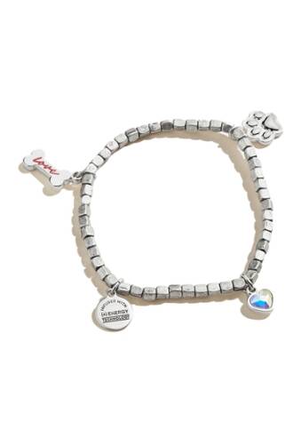 Bijuterii femei alex and ani prints of love multi charm stretch bracelet silver