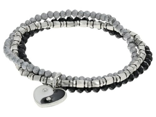 Bijuterii femei alex and ani yin yang heart tri-stretch bracelet silver