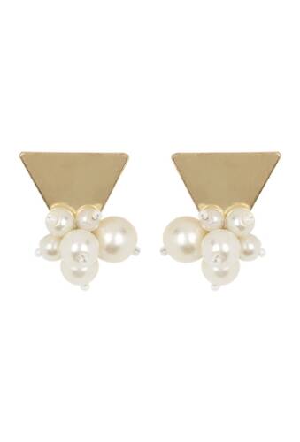 Bijuterii femei area stars 5-10mm pearl cluster triangle drop earrings pearl