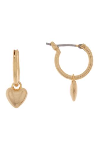 Bijuterii femei area stars mini heart hoop earrings gold