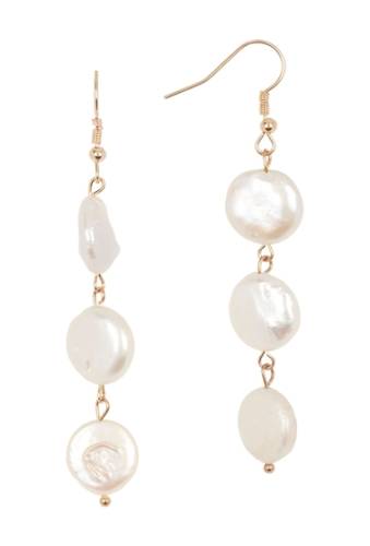 Bijuterii femei area stars pia 14mm pearl drop earrings gold pearl