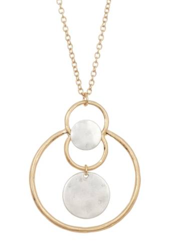 Bijuterii femei area stars two-tone circle necklace gold