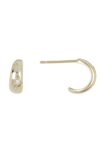 Bijuterii femei argento vivo 18k gold plated sterling silver cz cross mini hoop earrings gold