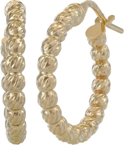 Bijuterii femei argento vivo beaded hoop earrings gold