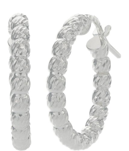 Bijuterii femei argento vivo beaded hoop earrings silver