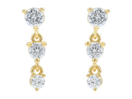 Bijuterii femei argento vivo cz stone drop earrings gold
