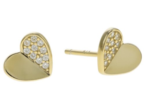 Bijuterii femei argento vivo heart stud earrings gold