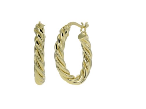 Bijuterii femei argento vivo medium twist hoop earrings gold