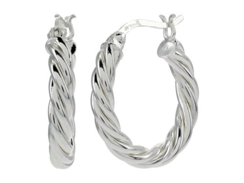 Bijuterii femei argento vivo medium twist hoop earrings silver