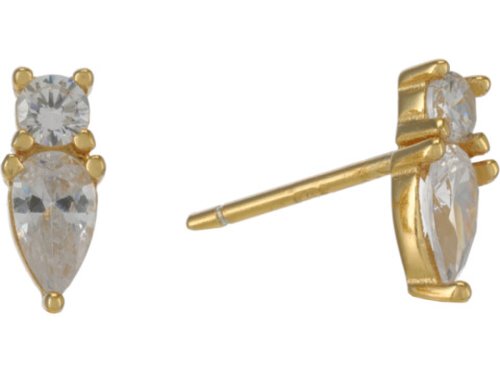 Bijuterii femei argento vivo pearl stone stud earrings gold