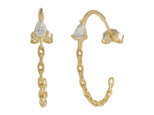 Bijuterii femei argento vivo pearlcz hoop chain earrings gold